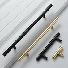 Load image into Gallery viewer, Black Golden Cupboard Handle Brushed Stainless Steel Kitchen Cabinet Door Knob Furniture Drawer Pull Hardware Pulls  Bar Handle  Furniture Handle Drawer Pull Hardware Stainless Steel Kitchen Drawer Pulls Cabinet Handles
