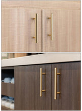Load image into Gallery viewer, Black Golden Cupboard Handle Brushed Stainless Steel Kitchen Cabinet Door Knob Furniture Handle Drawer Pull Hardware Stainless Steel Kitchen Drawer Pulls Cabinet Handles
