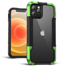 Load image into Gallery viewer, Black Green Luxury Shockproof Protective Phone Case For iPhone 13 12 Pro 11 Pro Max Bumper Transparent Hard iphone Cover Lightweight Slim Shockproof Protective Cover For iPhone
