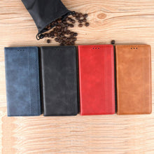 Load image into Gallery viewer, Black Leather Case for iPhone 11 12 13 14 Pro XS Max XR X 8 7 6S 6 Plus Magnet Flip Case Cover For iPhone Business Wallet Leather Case with Magnetic Flip Card Holder Kickstand Full Body Protective Anti-Drop Phone Case
