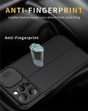 Load image into Gallery viewer, Black Leather Shockproof Phone Case on iPhone 13 11 12 14 Pro Max XR XS Max 14 Plus Camera Lens Protection Soft Back Cover Silky-Soft Touch Full-Body Protective Case Shockproof Cover
