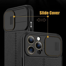 Load image into Gallery viewer, Black Leather Shockproof Phone Case on iPhone 13 11 12 14 Pro Max XR XS Max 14 Plus Camera Lens Protection Soft Back Cover Silky-Soft Touch Full-Body Protective Case Shockproof Cover
