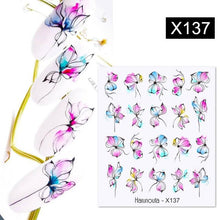 Load image into Gallery viewer, Black Lines Flower Leaves Water Decals Stickers Floral Face Marble Pattern Slider For Nails Summer Nail Art Decoration Summer Stickers on Nails Simple Summer Slider for Manicure Nail Art Watermark Manicure Decor
