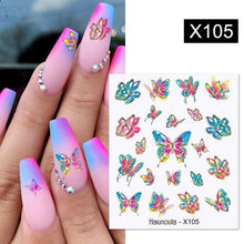 Load image into Gallery viewer, Black Lines Flower Leaves Water Decals Stickers Floral Face Marble Pattern Slider For Nails Summer Nail Art Decoration Summer Stickers on Nails Simple Summer Slider for Manicure Nail Art Watermark Manicure Decor
