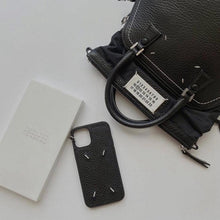 Load image into Gallery viewer, Black Luxury Business Leather Phone Case For iPhone 13 12 14 Pro Max 7 8 Plus X XS XR 11 SE 2 Classic Back Cover Leather Back Side Cover Phone Case For iPhone Simple Elegant Design Black Case For Smartphone

