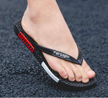 Load image into Gallery viewer, Black Man House Slippers Elegant Flip Flop Pool Slippers Summer Sandals  Men's Shoes Breathable Air Mesh Comfortable Leather Flip Flops Non-Slip Sport Cushion Beach Outdoor Walking Slippers
