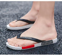 Load image into Gallery viewer, Black Man House Slippers Elegant Flip Flop Pool Slippers Summer Sandals  Men's Shoes Breathable Air Mesh Comfortable Leather Flip Flops Non-Slip Sport Cushion Beach Outdoor Walking Slippers
