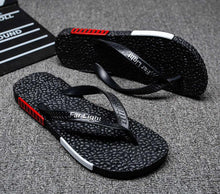 Load image into Gallery viewer, Black Man House Slippers Elegant Flip Flop Pool Slippers Summer Sandals  Men's Shoes Breathable Air Mesh Comfortable Leather Flip Flops Non-Slip Sport Cushion Beach Outdoor Walking Slippers
