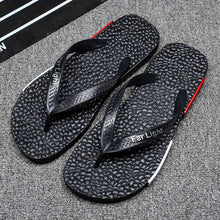 Load image into Gallery viewer, Black Man House Slippers Elegant Flip Flop Pool Slippers Summer Sandals  Men's Shoes Breathable Air Mesh Comfortable Leather Flip Flops Non-Slip Sport Cushion Beach Outdoor Walking Slippers
