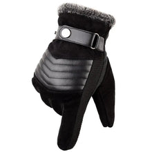 Load image into Gallery viewer, Black Men Leather Touchscreen Gloves Winter Retro Driving Comfortable Warm Gloves Elegant Design Men Fashion Outdoor Gloves Cold Weather Gloves For Cycling &amp; Driving
