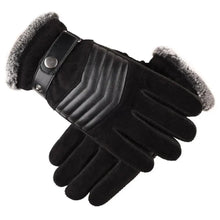 Load image into Gallery viewer, Black Men Leather Touchscreen Gloves Winter Retro Driving Comfortable Warm Gloves Elegant Design Men Fashion Outdoor Gloves Cold Weather Gloves For Cycling &amp; Driving
