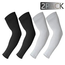 Load image into Gallery viewer, Black Men Unisex Cooling Arm Sleeves Cover Cycling Running Sun Protection Outdoor Activities Hide Tattoos Sleeve Cooling Sports Sleeve For Basketball Golf Football
