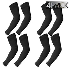 Load image into Gallery viewer, Black Men Unisex Cooling Arm Sleeves Cover Cycling Running Sun Protection Outdoor Activities Hide Tattoos Sleeve Cooling Sports Sleeve For Basketball Golf Football
