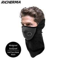 Load image into Gallery viewer, Black Motorcycle Balaclava Winter Sport Fishing Fleece Neck Warmer Windproof Dustproof Face Mask Scarf Men Hunting Skis Hiking Motorcycle Face Mask Outdoor Cycling Helmet Bandana Hood Ski Sport Neck Half Face Mask Windproof Dustproof Winter Hiking Scarves
