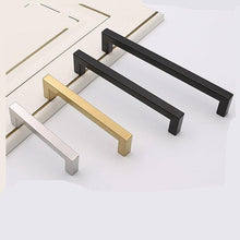 Load image into Gallery viewer, Black Silver Gold Cabinet Handle Square Furniture Hardware Stainless Steel Kitchen Door Knobs Cupboard Wardrobe Drawer Pulls  Square Bar Cabinet Pull Drawer Handle Stainless Steel Modern Hardware For Kitchen And Bathroom Cabinets
