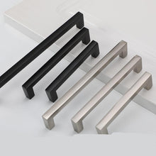 Load image into Gallery viewer, Black Silver Gold Cabinet Handle Square Furniture Hardware Stainless Steel Kitchen Door Knobs Cupboard Wardrobe Drawer Pulls  Square Bar Cabinet Pull Drawer Handle Stainless Steel Modern Hardware For Kitchen And Bathroom Cabinets
