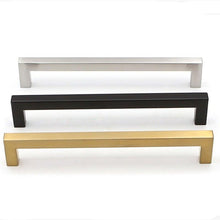 Load image into Gallery viewer, Black Silver Gold Cabinet Handle Square Furniture Hardware Stainless Steel Kitchen Door Knobs Cupboard Wardrobe Drawer Pulls  Square Bar Cabinet Pull Drawer Handle Stainless Steel Modern Hardware For Kitchen And Bathroom Cabinets

