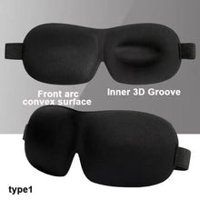 Load image into Gallery viewer, Black  Soft Padded Sleeping Mask For Eyes Lightweight Blindfold Night Mask Modern Adjustable Super Smooth Eye Patch For Sleep
