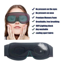 Load image into Gallery viewer, Black  Soft Padded Sleeping Mask For Eyes Lightweight Blindfold Night Mask Modern Adjustable Super Smooth Eye Patch For Sleep
