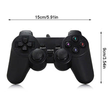 Load image into Gallery viewer, Black Solid Wired Vibration Joystick Gamepad Handle Controller Compatible With PC Laptop Computer
