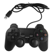 Load image into Gallery viewer, Black Solid Wired Vibration Joystick Gamepad Handle Controller Compatible With PC Laptop Computer

