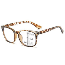Load image into Gallery viewer, Black Square Multifocal Progressive Reading Glasses For  Men Fashion With Diopters Anti-glare Computer Reading Gaming TV Phones Transparent Glasses For Women Men
