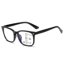 Load image into Gallery viewer, Black Square Multifocal Progressive Reading Glasses For  Men Fashion With Diopters Anti-glare Computer Reading Gaming TV Phones Transparent Glasses For Women Men
