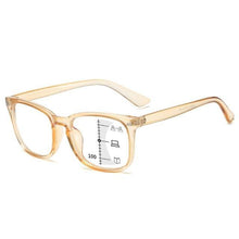 Load image into Gallery viewer, Black Square Multifocal Progressive Reading Glasses For  Men Fashion With Diopters Anti-glare Computer Reading Gaming TV Phones Transparent Glasses For Women Men

