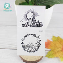 Load image into Gallery viewer, Black Temporary Waterproof Tattoo Sticker Mountains Tree Body Decoration Elegant Stylish Design
