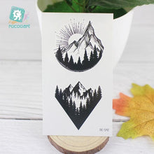 Load image into Gallery viewer, Black Temporary Waterproof Tattoo Sticker Mountains Tree Body Decoration Elegant Stylish Design
