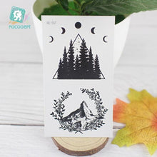 Load image into Gallery viewer, Black Temporary Waterproof Tattoo Sticker Mountains Tree Body Decoration Elegant Stylish Design
