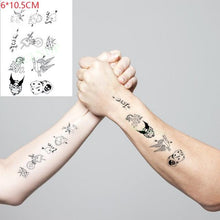 Load image into Gallery viewer, Black Waterproof Temporary Bird Tattoo Sticker Arm Leg Wrist Modern Small Tattoo For Womens And Kids
