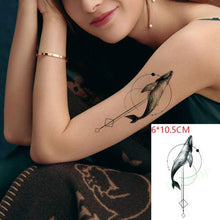 Load image into Gallery viewer, Black Waterproof Temporary Bird Tattoo Sticker Arm Leg Wrist Modern Small Tattoo For Womens And Kids
