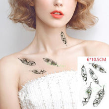 Load image into Gallery viewer, Black Waterproof Temporary Bird Tattoo Sticker Arm Leg Wrist Modern Small Tattoo For Womens And Kids
