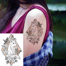 Load image into Gallery viewer, Black Waterproof Temporary Bird Tattoo Sticker Arm Leg Wrist Modern Small Tattoo For Womens And Kids
