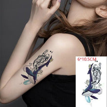 Load image into Gallery viewer, Black Waterproof Temporary Bird Tattoo Sticker Arm Leg Wrist Modern Small Tattoo For Womens And Kids
