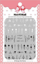 Load image into Gallery viewer, Black White 3D Nail Sticker Decals Cool English Letter Nail Art Decoration Manicure Design Christmas New Year Gift French Nail Art Stickers Decals 8Sheets Nail Art Supplies 3D Self-Adhesive Nail Art Decoration  Pattern Nail Accessories Classic Simple
