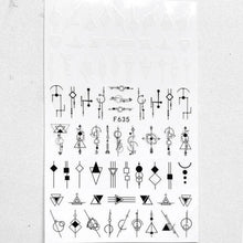 Load image into Gallery viewer, Black White 3D Nail Sticker Decals Cool English Letter Nail Art Decoration Manicure Design Christmas New Year Gift French Nail Art Stickers Decals 8Sheets Nail Art Supplies 3D Self-Adhesive Nail Art Decoration  Pattern Nail Accessories Classic Simple

