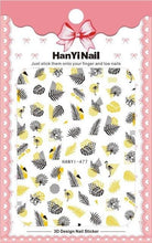 Load image into Gallery viewer, Black White 3D Nail Sticker Decals Cool English Letter Nail Art Decoration Manicure Design Christmas New Year Gift French Nail Art Stickers Decals 8Sheets Nail Art Supplies 3D Self-Adhesive Nail Art Decoration  Pattern Nail Accessories Classic Simple
