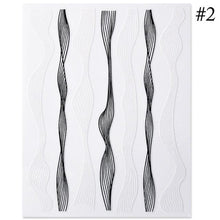 Load image into Gallery viewer, Black White 3D Nail Stickers Metal Gold Silver Geometric Tassel Strip Line Adhesive Transfer Decals Nail Art Design  Gold Silver Metal Nail Sticker  Metallic Curve Strip Line Nail Decal Self-Adhesive 3D Wave Design Nail Tips Decorations Manicure for Women
