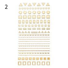 Load image into Gallery viewer, Black White 3D Nail Stickers Metal Gold Silver Geometric Tassel Strip Line Adhesive Transfer Decals Nail Art Design  Gold Silver Metal Nail Sticker  Metallic Curve Strip Line Nail Decal Self-Adhesive 3D Wave Design Nail Tips Decorations Manicure for Women
