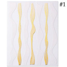 Load image into Gallery viewer, Black White 3D Nail Stickers Metal Gold Silver Geometric Tassel Strip Line Adhesive Transfer Decals Nail Art Design  Gold Silver Metal Nail Sticker  Metallic Curve Strip Line Nail Decal Self-Adhesive 3D Wave Design Nail Tips Decorations Manicure for Women
