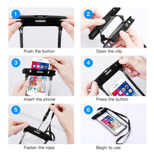 Load image into Gallery viewer, Black White Full View Waterproof Case for Phone Underwater Snow Transparent Swimming Pouch Big Mobile Phone Covers Waterproof Mobile Phone Case Underwater Waterproof Iphone Case
