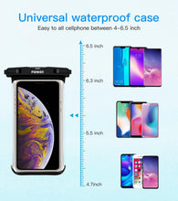 Load image into Gallery viewer, Black White Full View Waterproof Case for Phone Underwater Snow Transparent Swimming Pouch Big Mobile Phone Covers Waterproof Mobile Phone Case Underwater Waterproof Iphone Case
