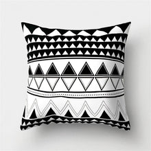 Load image into Gallery viewer, Black White Geometric Cushion Cover Pillowcase Sofa Cushions Decorative Pillow Covers Stripe Pattern Throw Pillow Case Daily Decorations Sofa Throw Pillow Case Cushion Covers Pillowcase Polyester Home Decor Pillow Cases 45x45CM
