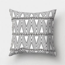 Load image into Gallery viewer, Black White Geometric Cushion Cover Pillowcase Sofa Cushions Decorative Pillow Covers Stripe Pattern Throw Pillow Case Daily Decorations Sofa Throw Pillow Case Cushion Covers Pillowcase Polyester Home Decor Pillow Cases 45x45CM
