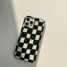 Load image into Gallery viewer, Black White Luxury Checkerboard Soft Phone Case For iPhone 14 13 12 11 Pro Max Mini X XR 7 8 Plus XS Shockproof Protective Cover Unisex Modern Phone Case Elegant Design
