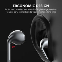Load image into Gallery viewer, Black White Sport Earbuds Wired Headphones With Bass Mobile Phone Earphone Wire Stereo Headset Mic Music Earphones Wired Earbuds Noise Isolating in-Ear Headphones Earphones with Mic Volume Control 3.5mm Plug for Sports Workout Compatible
