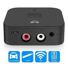Load image into Gallery viewer, Black Wireless Bluetooth Receiver 5.0 aptX LL RCA NFC 3.5mm Jack Aux Audio Adapter
