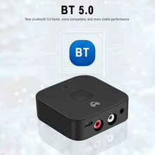 Load image into Gallery viewer, Black Wireless Bluetooth Receiver 5.0 aptX LL RCA NFC 3.5mm Jack Aux Audio Adapter
